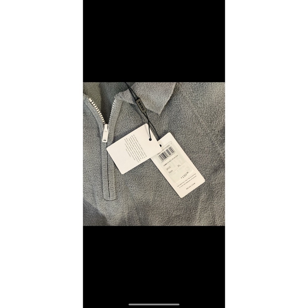 Mens Reiss gammo velour half zip shirt Gray Xlarge NWT - Picture 7 of 8